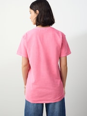 Raspberry Pink Oversized Washed Cake Sweet Treats Food Graphic Print Short Sleeve Crew Neck T-Shirt - Image 3 of 7
