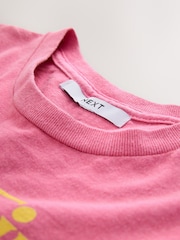 Raspberry Pink Oversized Washed Cake Sweet Treats Food Graphic Print Short Sleeve Crew Neck T-Shirt - Image 6 of 7