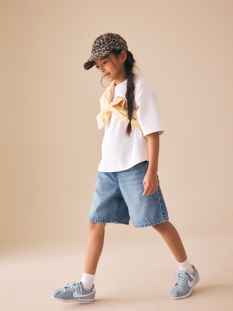 Mid Blue Regular Length Relaxed Denim Shorts (3-16yrs) - Image 2 of 8