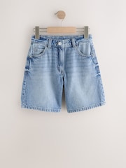 Mid Blue Regular Length Relaxed Denim Shorts (3-16yrs) - Image 5 of 8