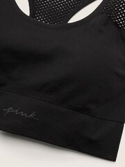 Victoria's Secret PINK Pure Black Seamless Low Impact Racerback Sports Bra - Image 4 of 4