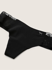 Victoria's Secret PINK Black Thong No Show Lace Knickers - Image 2 of 2