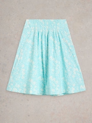 White Stuff Blue Charlotte Midi 100% Organic Cotton Skirt - Image 5 of 6