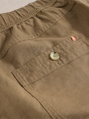 Natural - Shorts de mistura de linho com cordão branco - Imagem 6 de 6