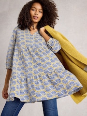 White Stuff Blue 100% Cotton Marta Tunic - Image 1 of 6