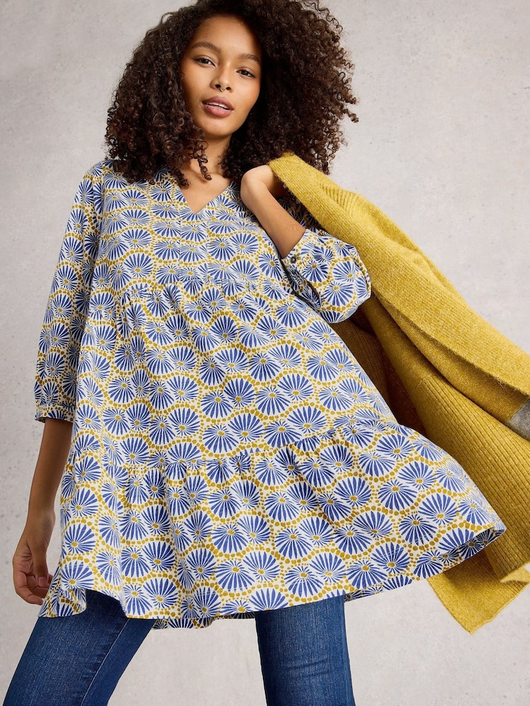 White Stuff Blue 100% Cotton Marta Tunic - Image 1 of 6