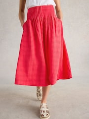 White Stuff Pink Charlotte Midi Skirt - Image 1 of 6
