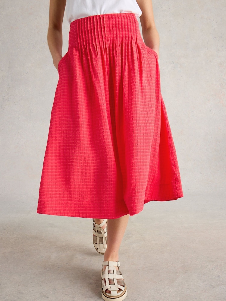White Stuff Pink Charlotte Midi Skirt - Image 1 of 6
