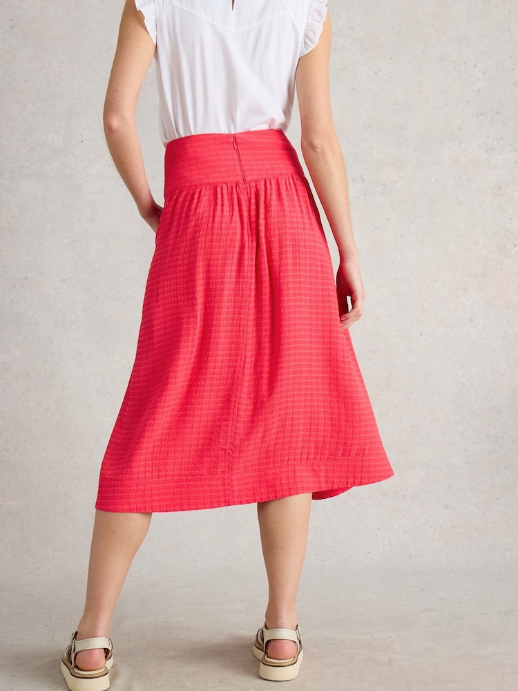 White Stuff Pink Charlotte Midi Skirt - Image 2 of 6