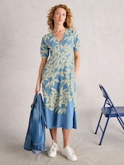 White Stuff Blue Megan Jersey Dress - Image 1 of 6