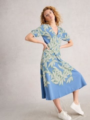 White Stuff Blue Megan Jersey Dress - Image 3 of 6