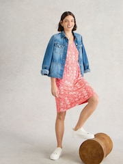 White Stuff Pink Tallie Jersey Dress - Image 3 of 6