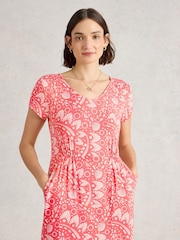 White Stuff Pink Tallie Jersey Dress - Image 4 of 6