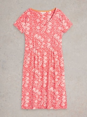 White Stuff Pink Tallie Jersey Dress - Image 5 of 6