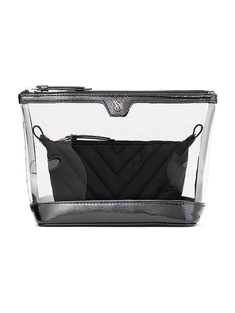 Victoria's Secret Black AM/PM Makeup Bag Duo - Image 1 of 3 Victoria's Secret Black AM/PM Makeup Bag Duo - Image 1 of 3