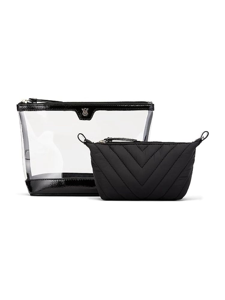 Victoria's Secret Black AM/PM Makeup Bag Duo - Image 3 of 3 Victoria's Secret Black AM/PM Makeup Bag Duo - Image 3 of 3