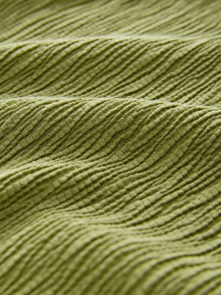 Khakigrün - Kurzärmliges Raglan-Oberteil mit Texturierung - Bild 8 von 8 Khakigrün - Kurzärmliges Raglan-Oberteil mit Texturierung - Bild 8 von 8