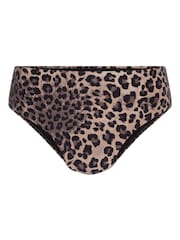 Hunkemöller Animalia Rio Mid Waist Brown Bikini Bottoms - Image 4 of 5
