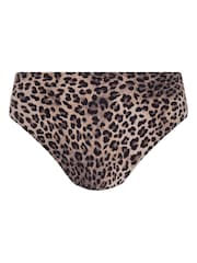 Hunkemöller Animalia Rio Mid Waist Brown Bikini Bottoms - Image 5 of 5