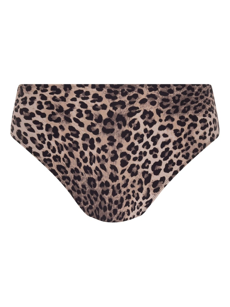 Hunkemöller Animalia Rio Mid Waist Brown Bikini Bottoms - Image 5 of 5