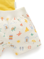 Purebaby Yellow 100% Cotton Resort T-Shirt And Shorts Set - Image 4 of 4