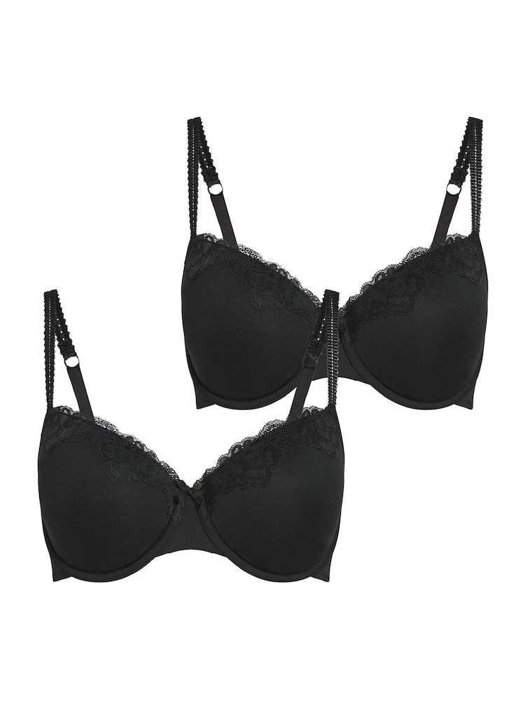 Hunkemöller Secret Lace Padded Underwired Black Bras 2 Pack - Image 1 of 2