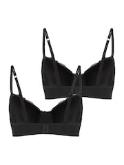 Hunkemöller Secret Lace Padded Underwired Black Bras 2 Pack - Image 2 of 2