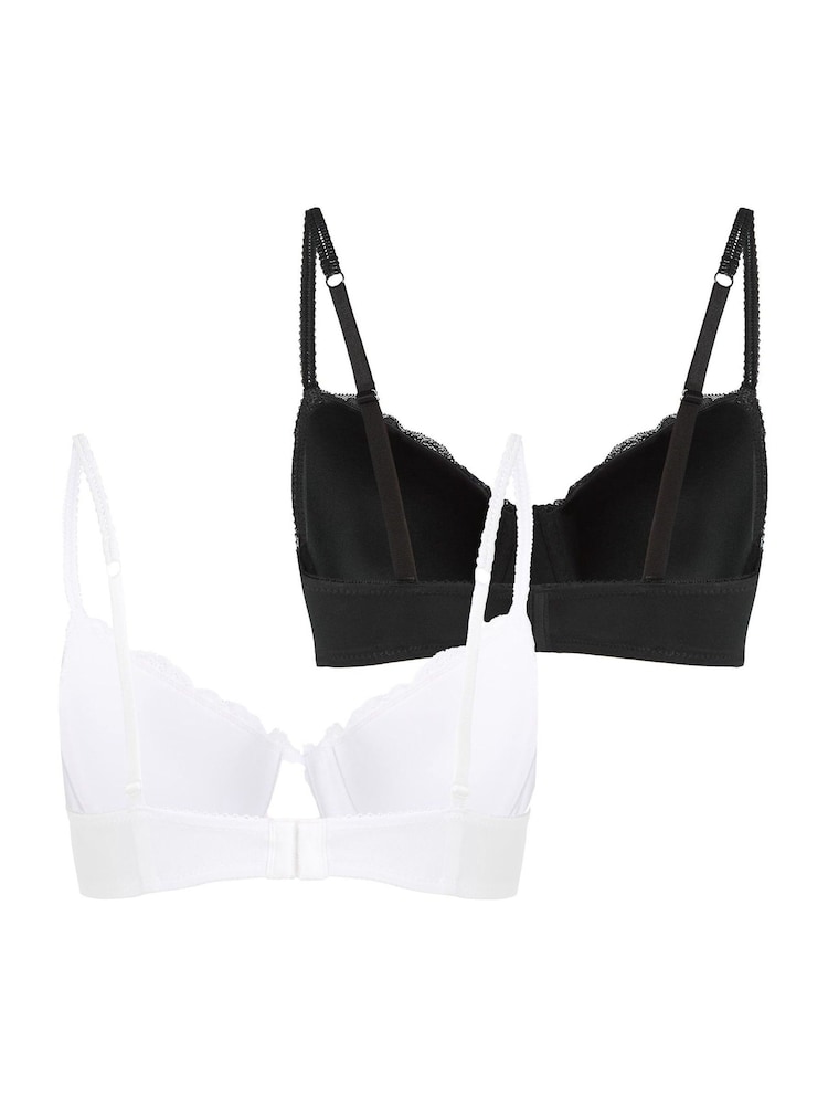 Hunkemöller Black & White Secret Lace Padded Underwired Bras 2 Pack - Image 5 of 5