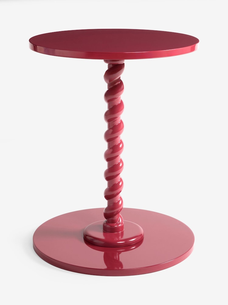 Red Twist Base Side Table - Image 1 of 2