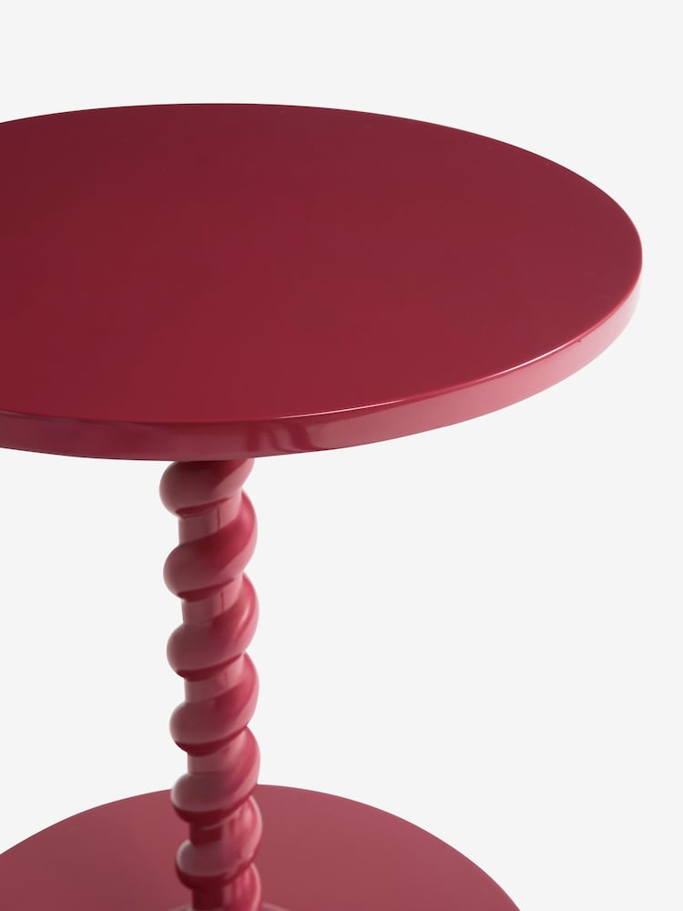 Red Twist Base Side Table - Image 2 of 2