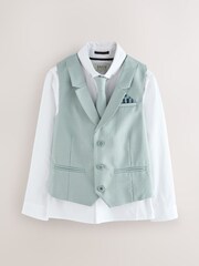 Verde - Baker by Ted Baker Waistcoat, Shirt And Tie Set - Imagen 1 de 8