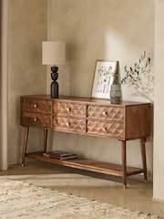 Dark Lloyd Solid Mango Wood 6 Drawer Sideboard - Image 2 of 9