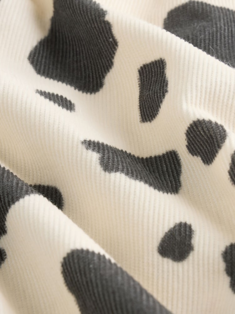 نقشة بقرة بلون رمادي/كريمي - طقم من 2 قطعة من دنغري وبودي سوت للبيبي (0شهر -3سنوات) - صورة 16 من 16