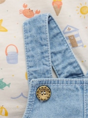 Purebaby Blue Dungaree And T-Shirt Set - Image 4 of 4