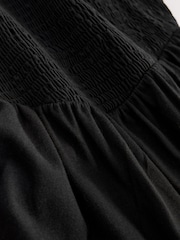 Negro - Cap Sleeve Shirred Body Jersey Midi Dress - Imagen 9 de 9