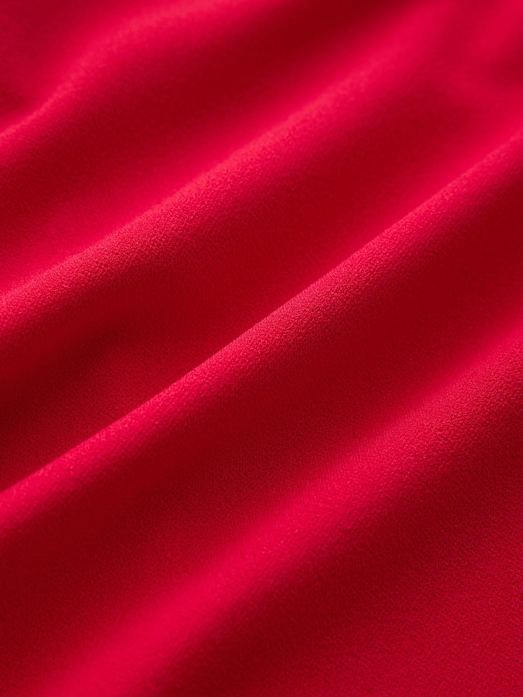 Red Halter Neck Midi Occasion Dress - Image 7 of 7