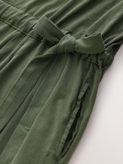 Washed Khaki Green Jersey Sarong Tie T-Shirt Dress - Image 7 of 8