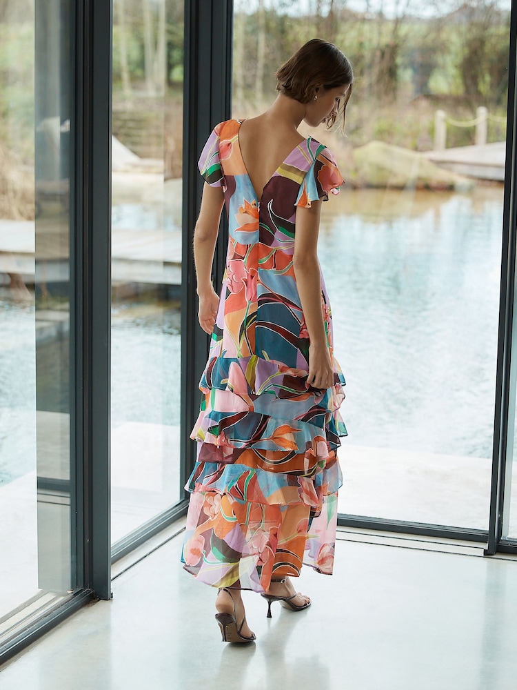 wedding guest dress. 3D Flowers Floral Evening Wedding Guest Dress