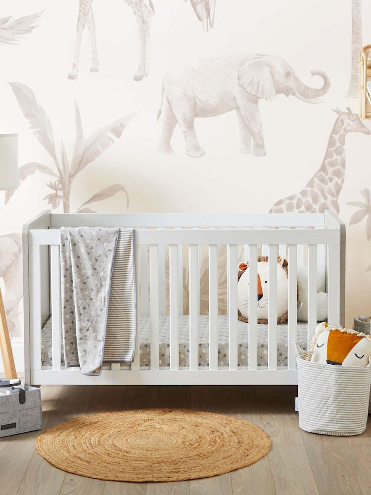 Ickle Bubba Ash Grey White Pembrey Cot Bed - Image 1 of 6