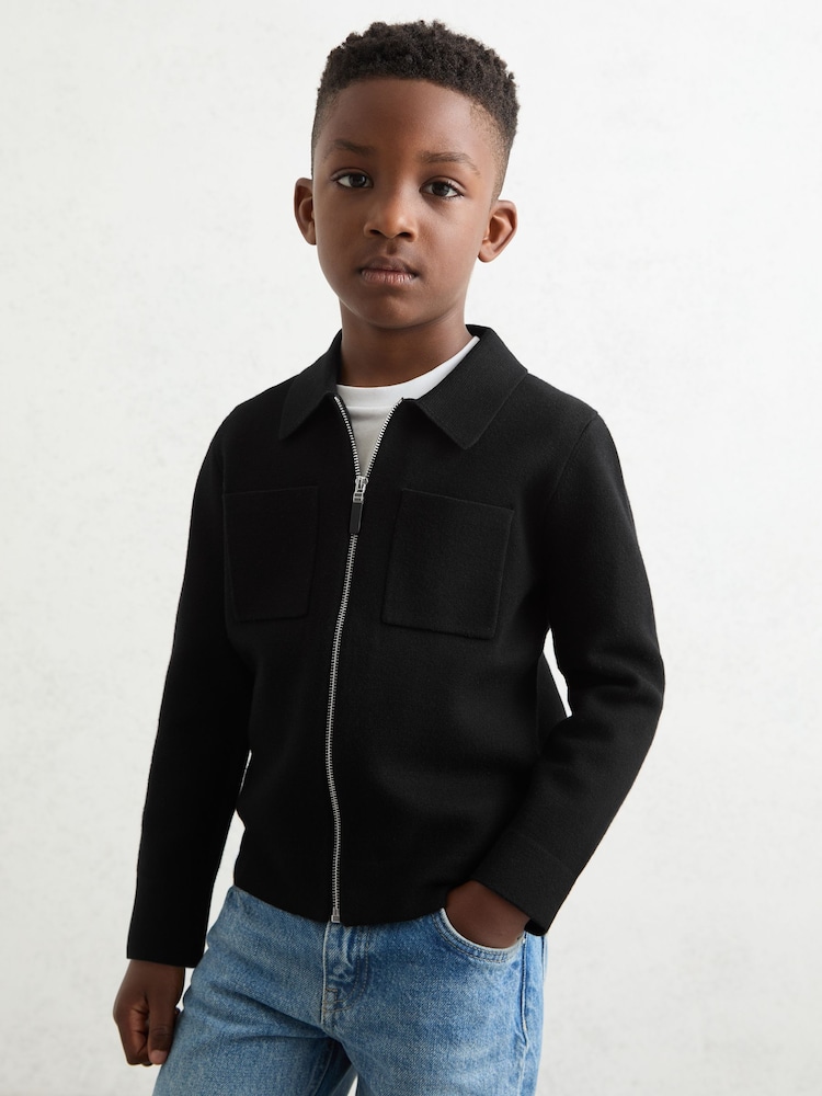 Reiss Black Rivers Cardigan - Image 1 of 4 Reiss Black Rivers Cardigan - Image 1 of 4