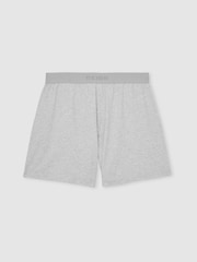 Reiss Soft Grey Fleet Cotton Jersey Logo-Waistband Shorts with Stretch - Image 2 of 6