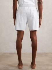 Reiss Soft Grey Fleet Cotton Jersey Logo-Waistband Shorts with Stretch - Image 5 of 6