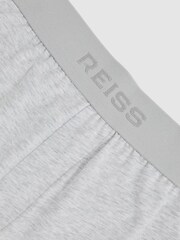 Reiss Soft Grey Fleet Cotton Jersey Logo-Waistband Shorts with Stretch - Image 6 of 6