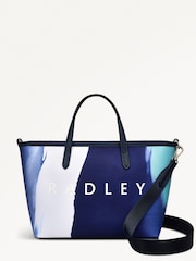 Radley Medium Blue Southwell Gardens Stripe Open Top Grab Bag - Imagem 1 de 5