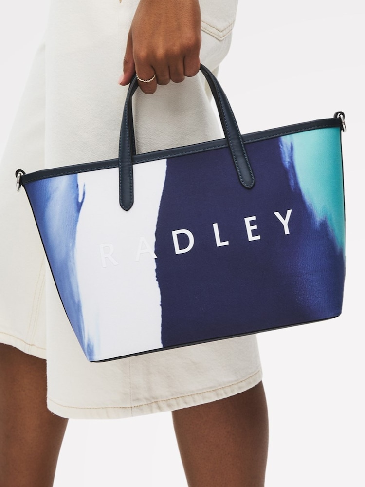 Radley Medium Blue Southwell Gardens Stripe Open Top Grab Bag - Image 5 of 5 Radley Medium Blue Southwell Gardens Stripe Open Top Grab Bag - Image 5 of 5