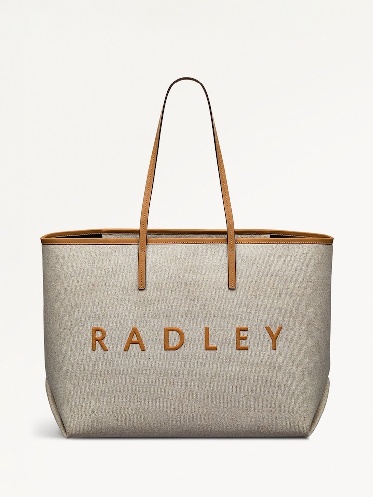Radley Large Sutherland Row Open Top Tote Brown Bag - Imagem 1 de 5
