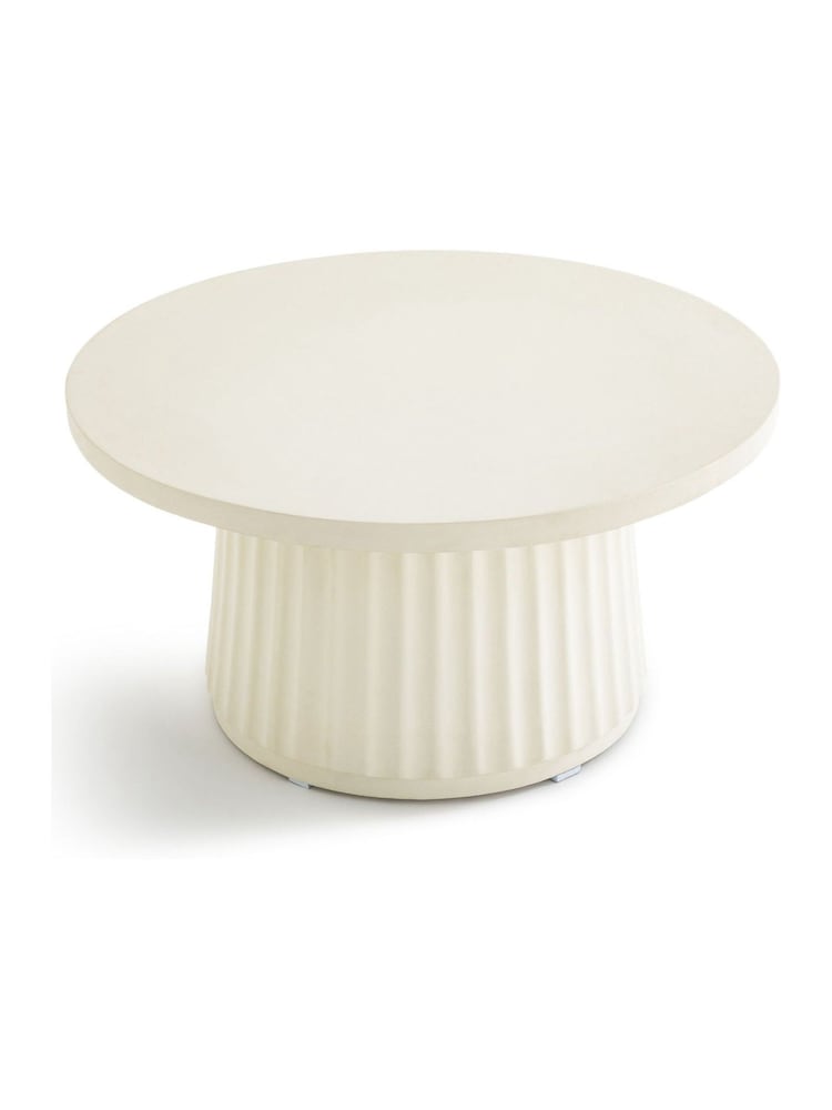 La Redoute Intérieurs Oatmeal Cannelli Cement Fibre Coffee Table - Image 2 of 4