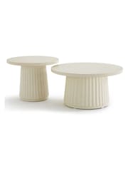 La Redoute Intérieurs Oatmeal Cannelli Cement Fibre Coffee Table - Image 4 of 4