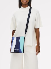 Radley Small Blue Southwell Gardens Stripe Zip Top Cross-Body Bag - Image 1 of 5