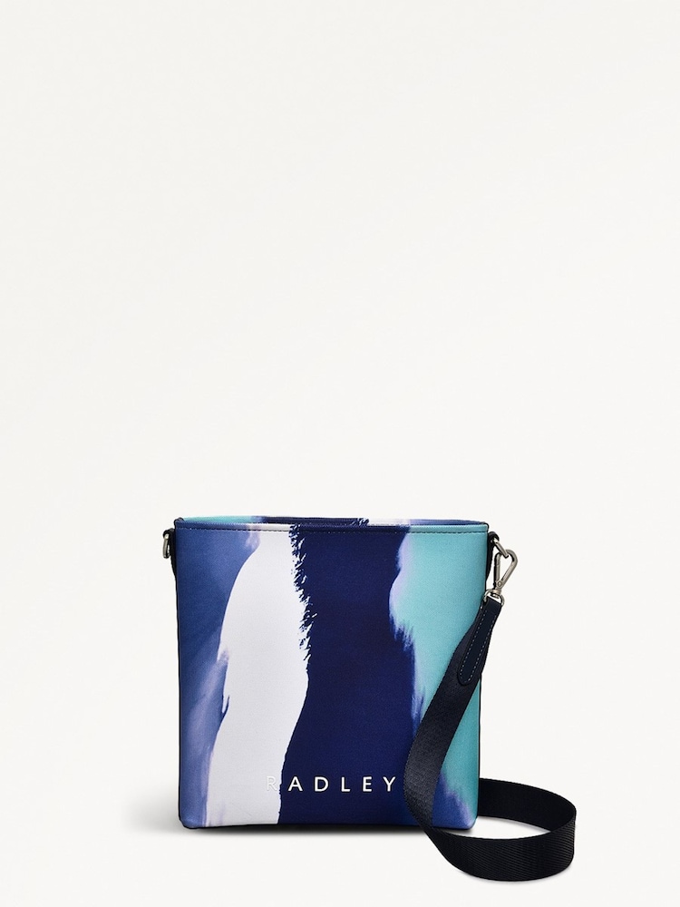 Radley Small Blue Southwell Gardens Stripe Zip Top Cross-Body Bag - Image 2 of 5